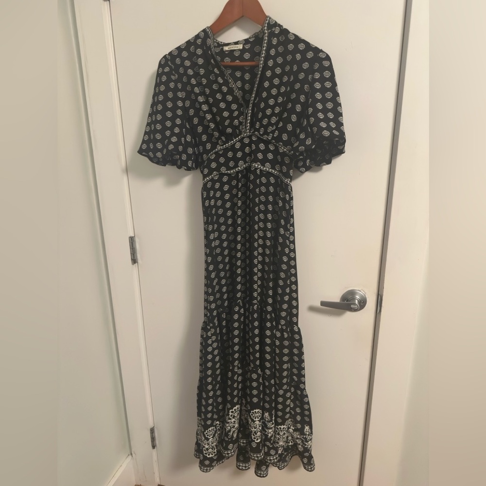 Max Studio Black and White Patterned Maxi Dress